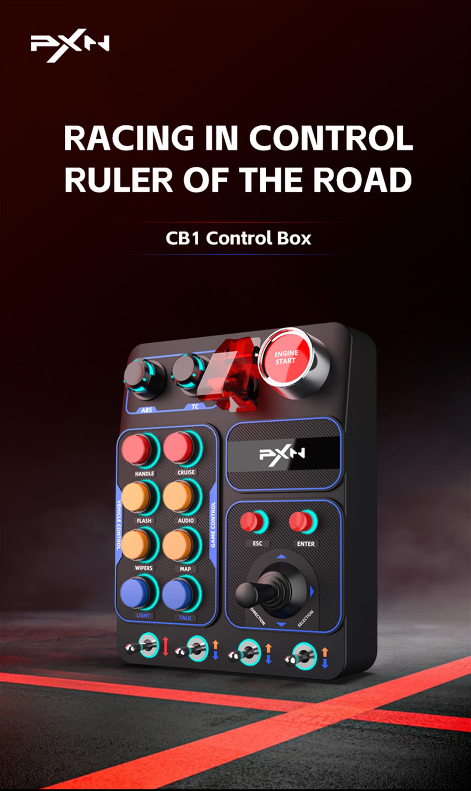 PXN CB1 Racing Button Box PC USB Simulation Racing Instrument